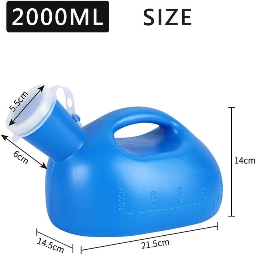 Portable Male Urinal Bottle – 68 OZ with Flexible 59″ Hose & Odor-Proof Cap