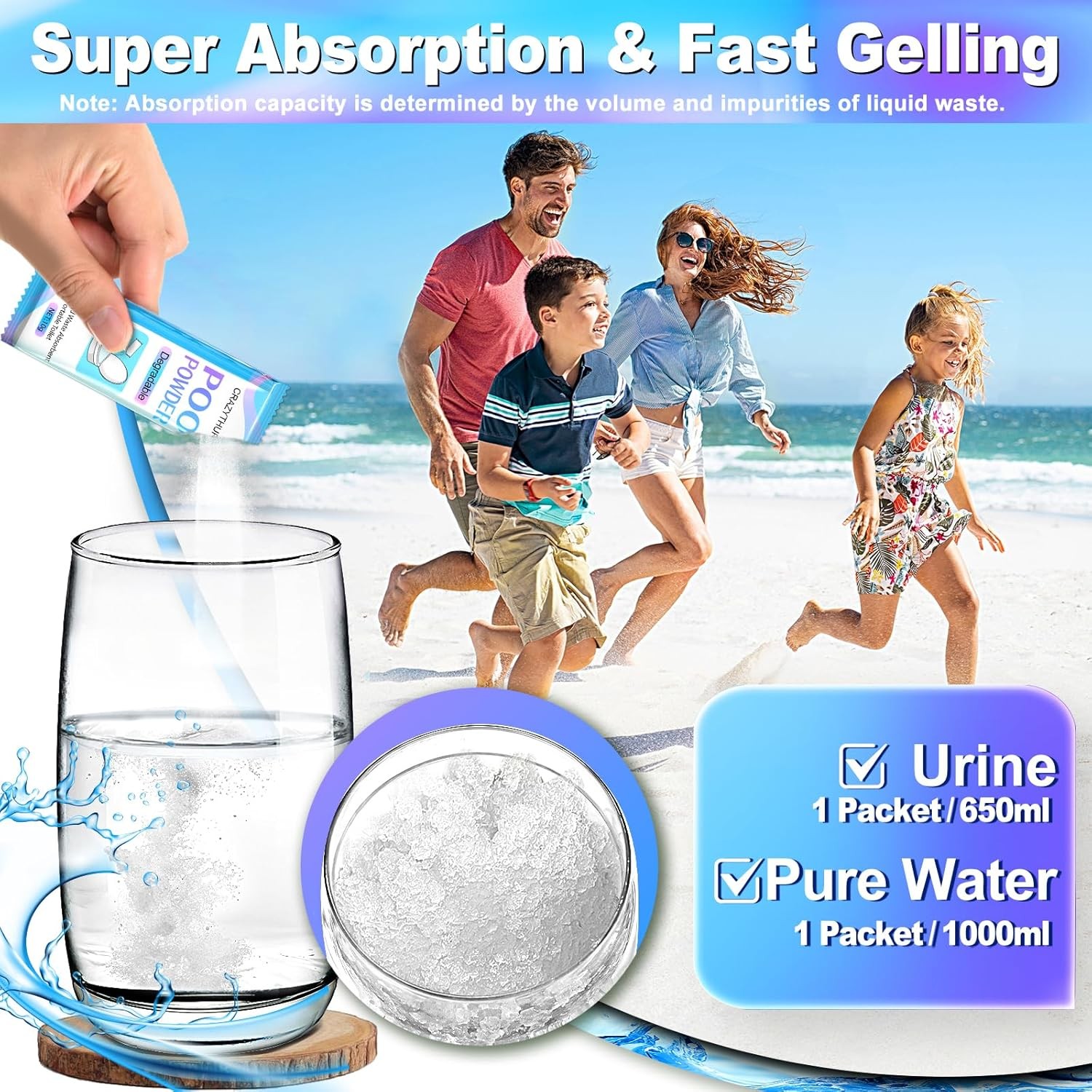 PortablePortable Toilet Gel, Poo Powder for Portable Toilet, Camping Toilet Gel,