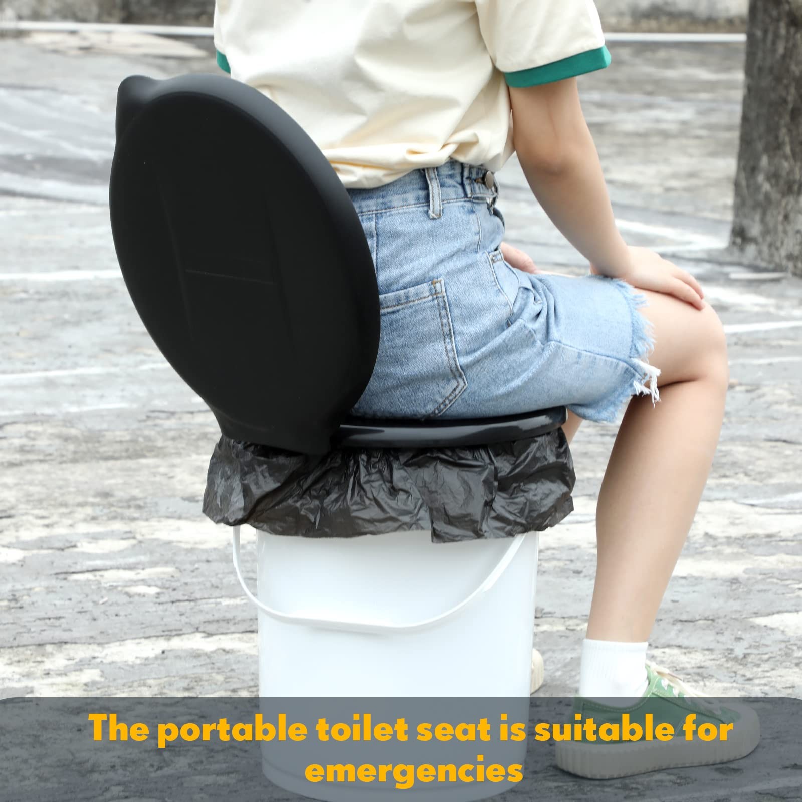 5 Gallon Bucket Toilet Seat with Lid Camping Bucket Toilet Seat with Bags Por