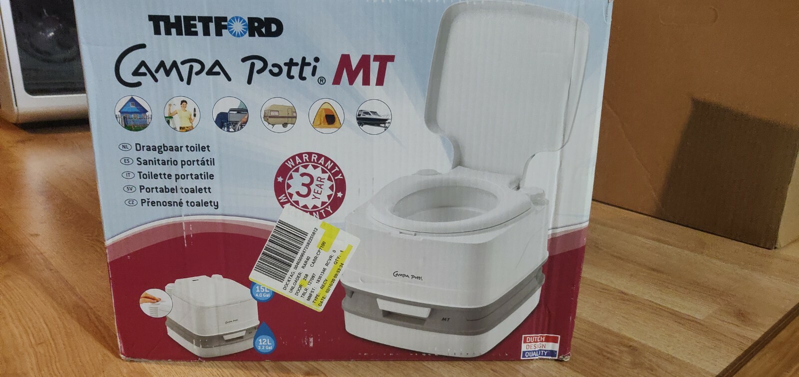 Thetford Campa-Potti MT, High-gloss finish, Leakproof, Easy to clean, Durable