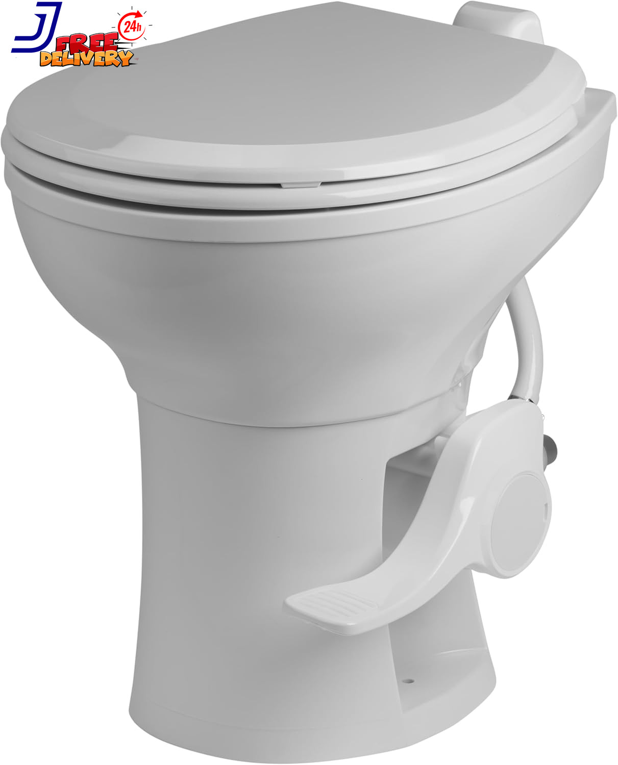 Voyager Universal Residential Height RV Toilet with Plastic Bowl FREEZABLE Water