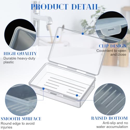 Reallnaive Pcs Travel Soap Container Portable Plastic Soap Boxes Bulk 36 Clear