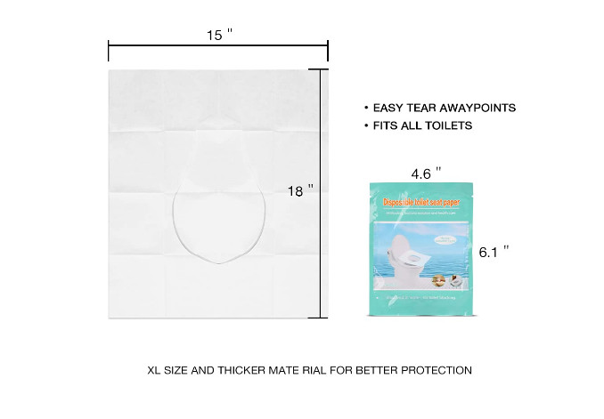 Toilet Seat Cover Travel Biogradable Covers Flushable Paper Disposable 50 Pack
