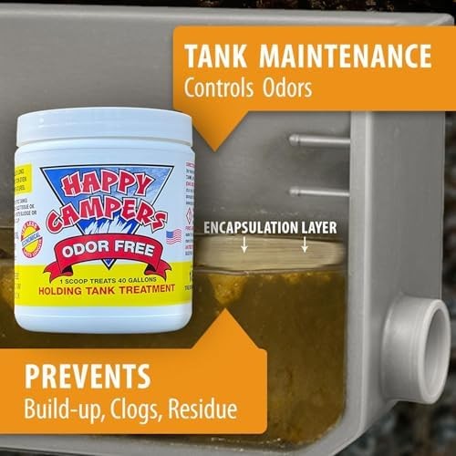 Happy Campers RV Toilet Treatment & Holding Tank Treatment – Controls Odors, Hel