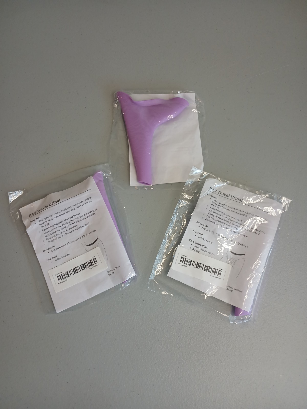 New! P EZ Purple Travel Urinal 3 Piece Lot Travel Toilet Potty