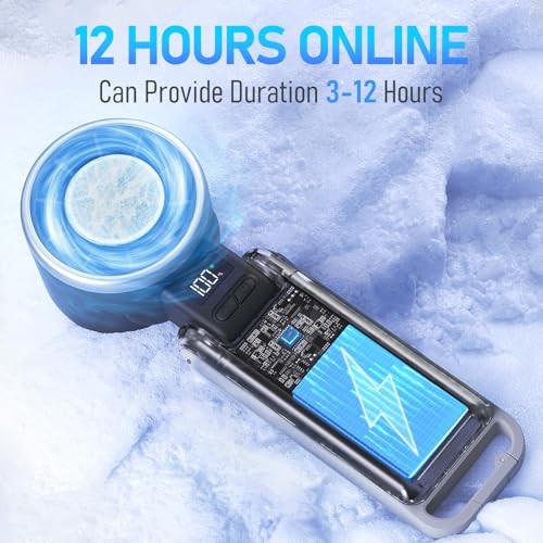 Portable Handheld Turbo Fan with Ice Cooling, Rechargeable Personal Fan, black