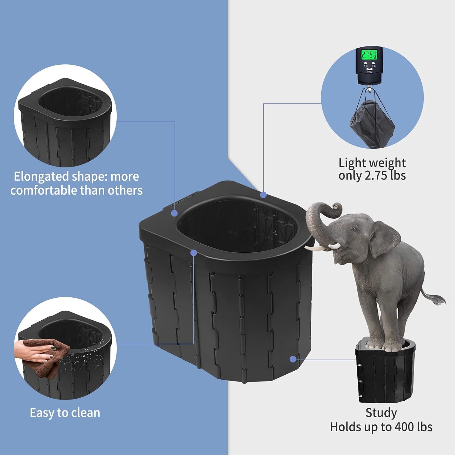 Portable Camping Toilet with Foldable Design – Ideal for Outdoor Adventures