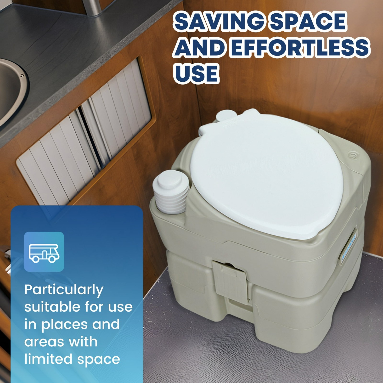 Portable Toilet with Phone Stand 5.3 Gal 20L Porta Potty for Adults