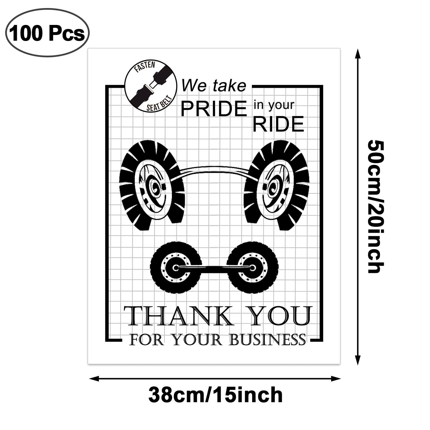 100-Pack Disposable White Paper Car Floor Mats 19×15 Inch, Universal Fit Auto…
