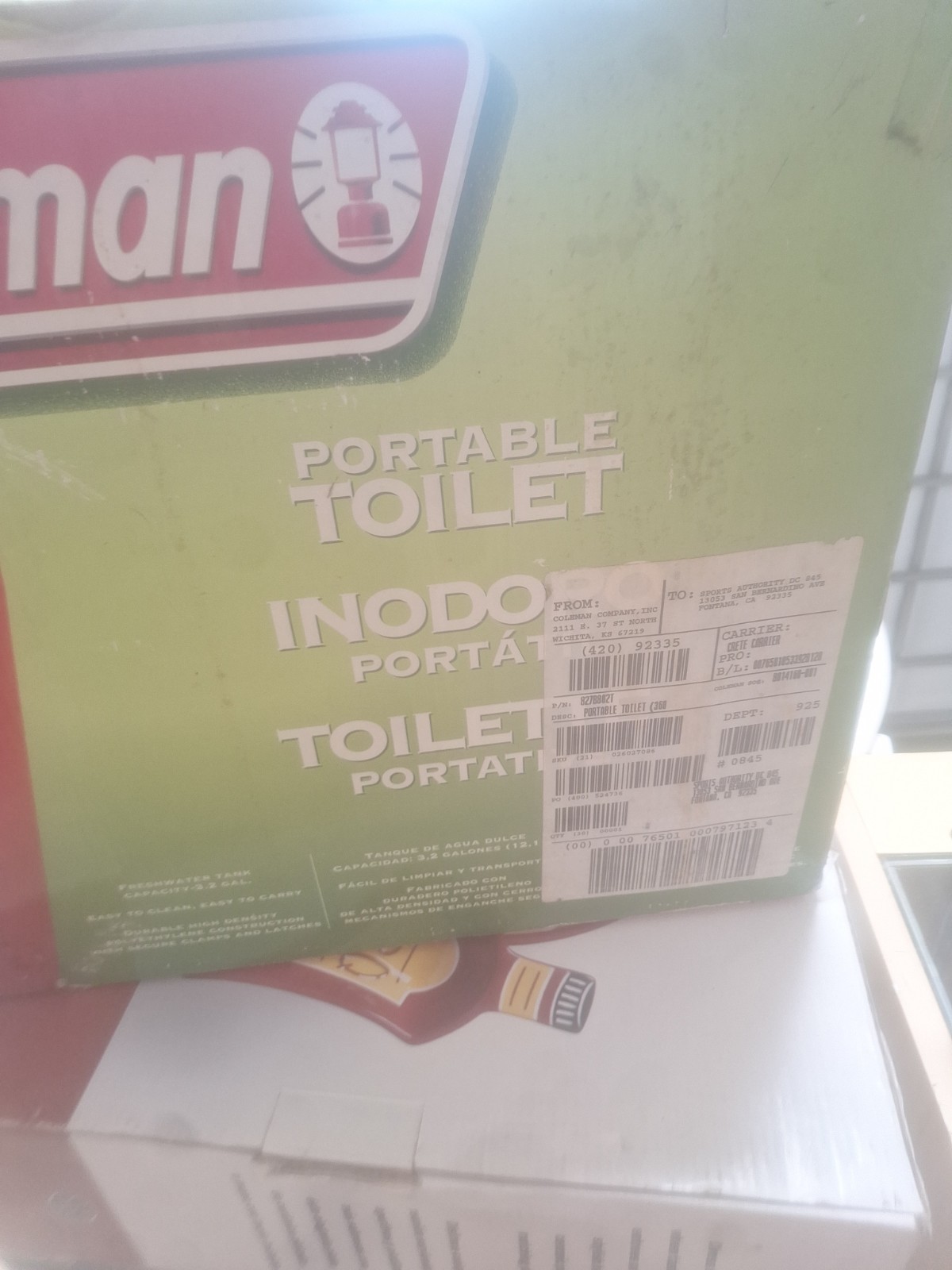 Coleman Portable Flush Toilet 3.2 Gallon Camping Gear 827-802T