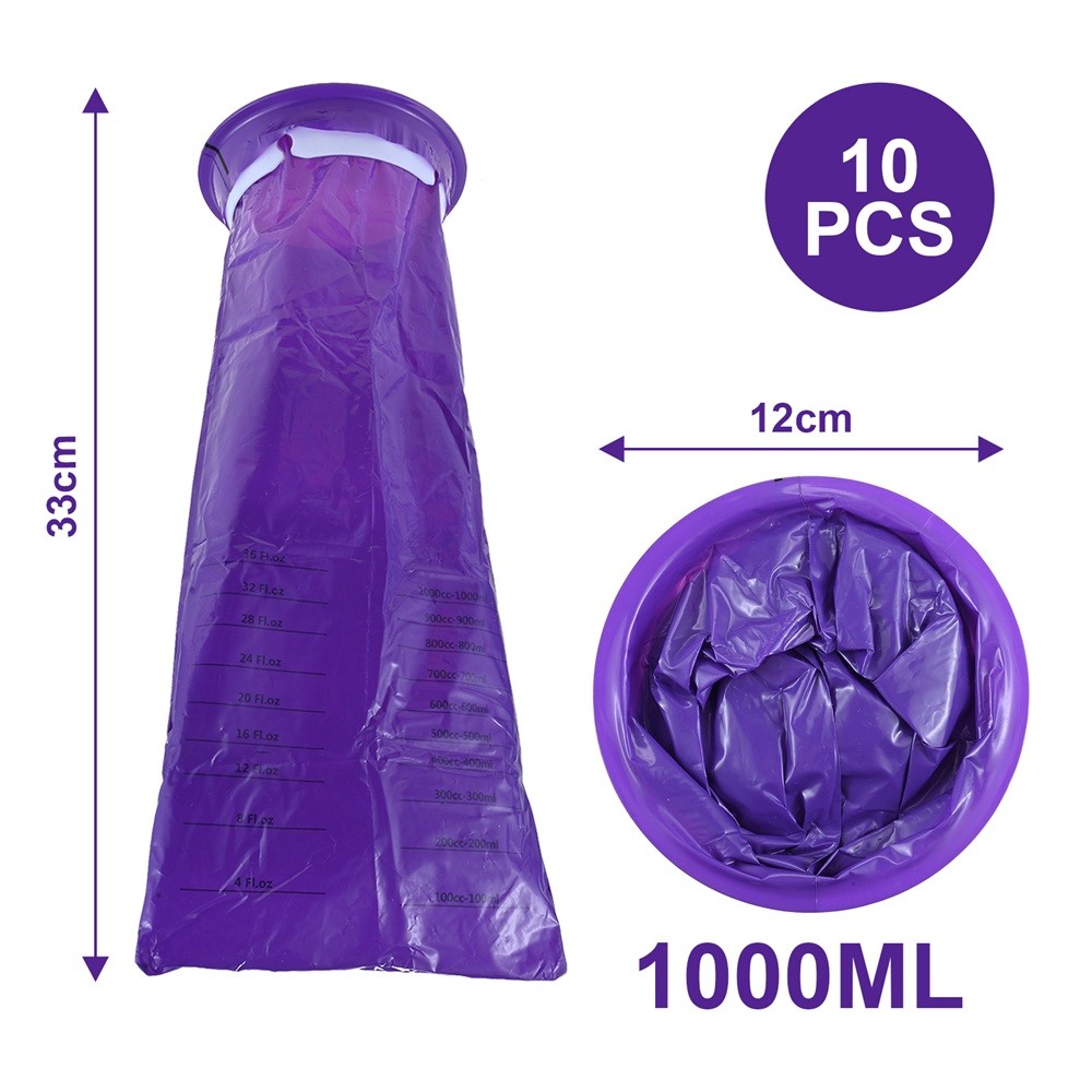 10Pcs 1000ml Portable Vomit Bags Leak-Proof & Portable For Motion Sickness