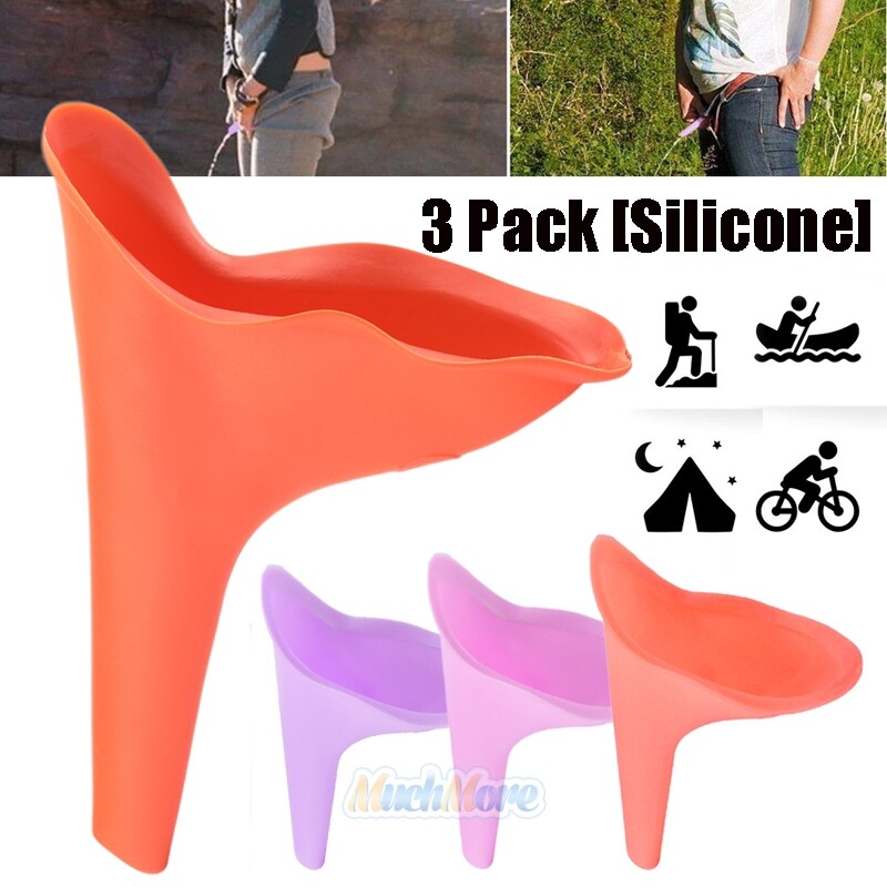 3Pcs Female Women Portable Urinal Toilet Outdoor Camping Travel Potty Pee Funnel
