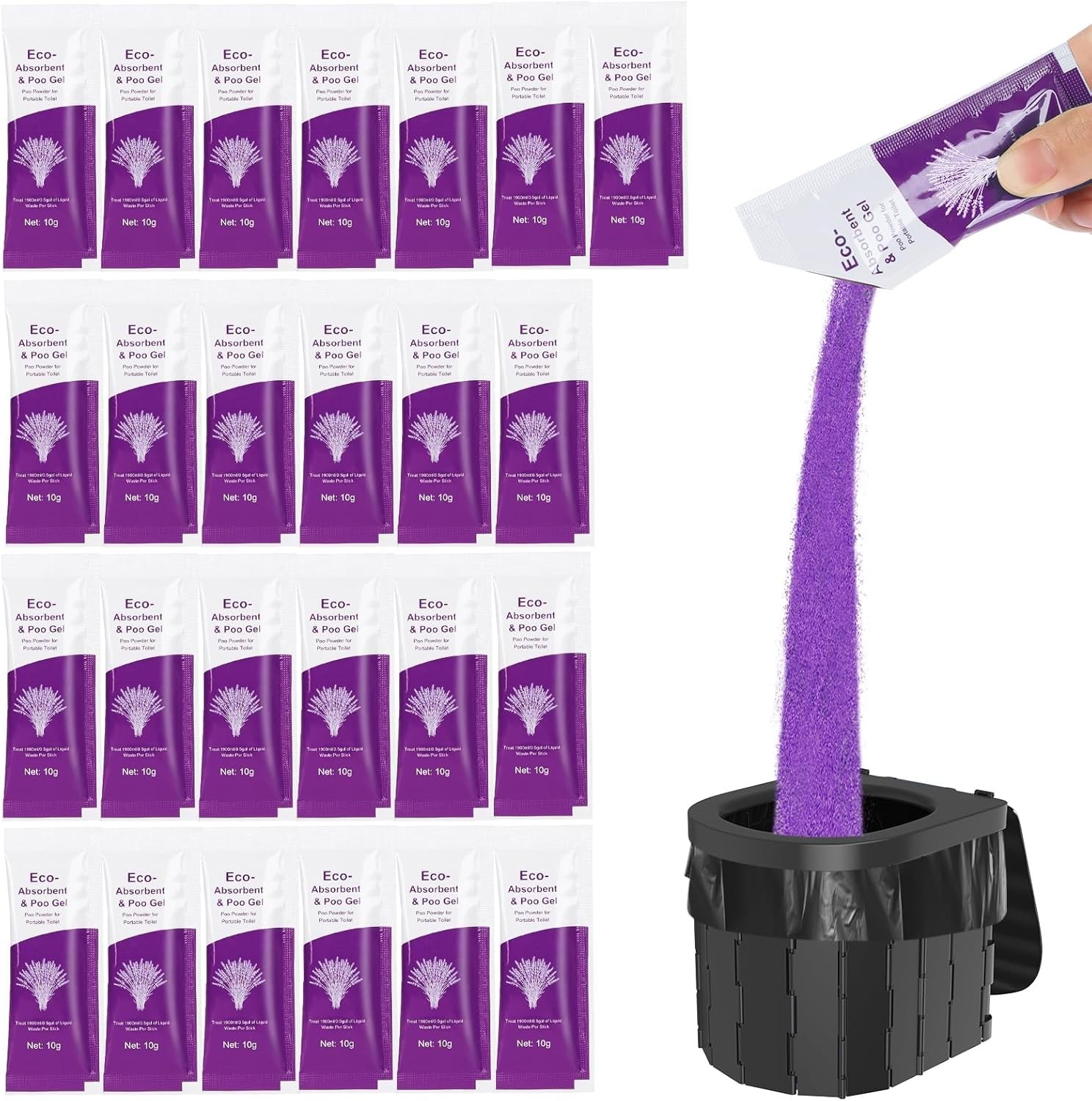 Eco-Friendly Poo Gel for Camping and Emergency Use – 10g per Pack, 25 Total