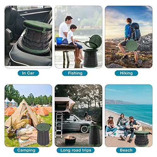 XXL Portable Toilet for Camping,880lbs Capacity,19.7″ H Adjustable Green