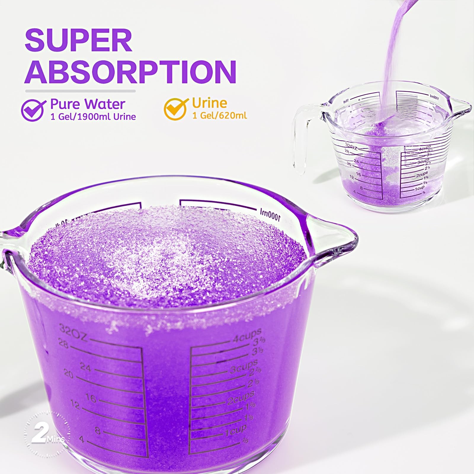 Urine Super Absorbent, 45Pack Lavender Scent Portable Toilet Powder Solidify …