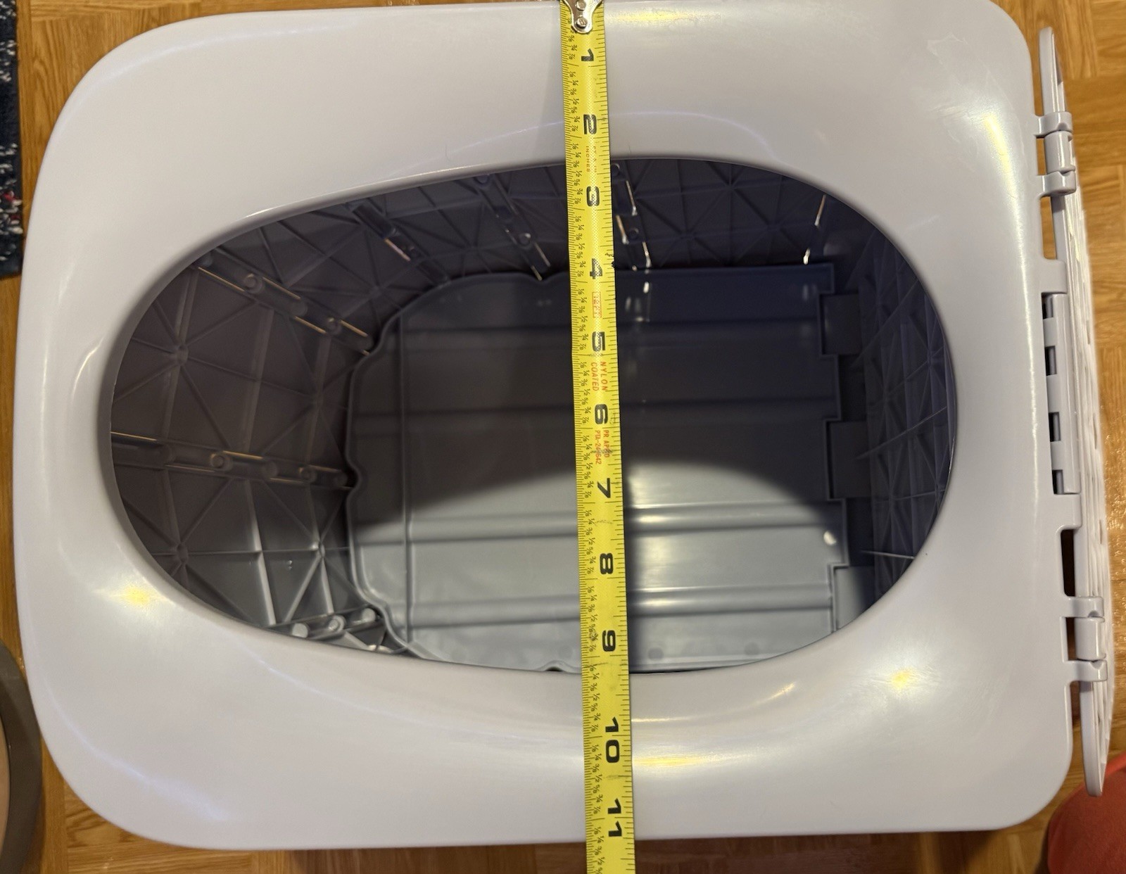 Foldable Portable Camping Toilet, Plastic White/Gray, Rectangular 14x14x11