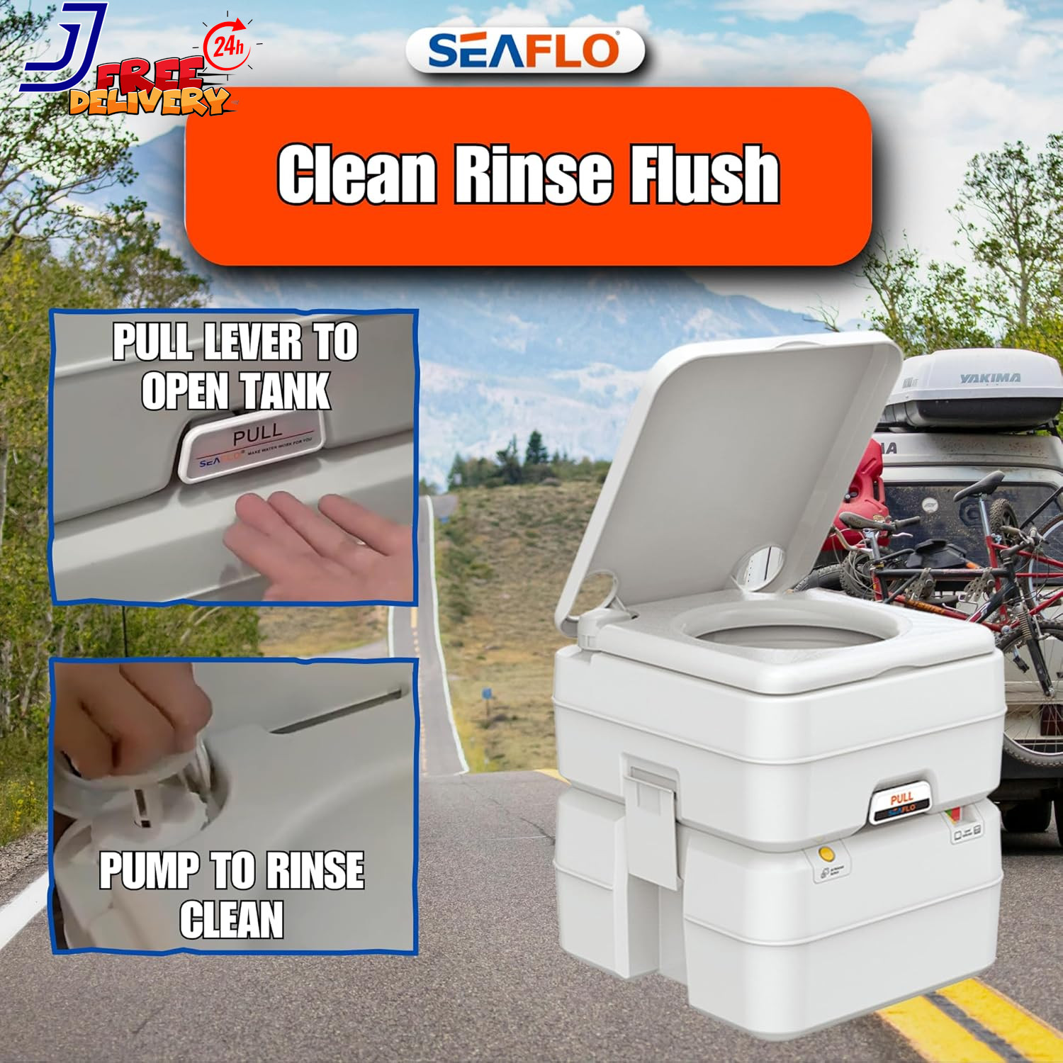 5.3 Gallon Portable Toilet for RV, Boat & Camping Multifunctional Convenience