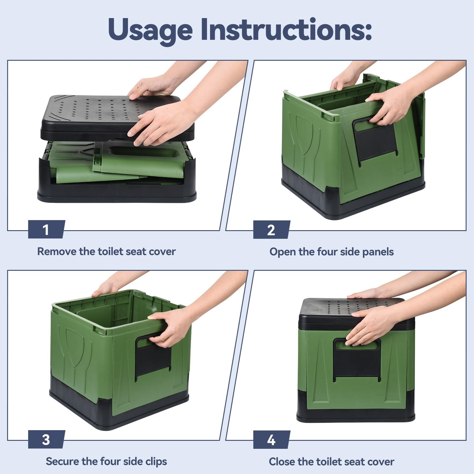 Collapsible Portable Toilet for Camping, Travel, Outdoor, Car, RV & Emergency…