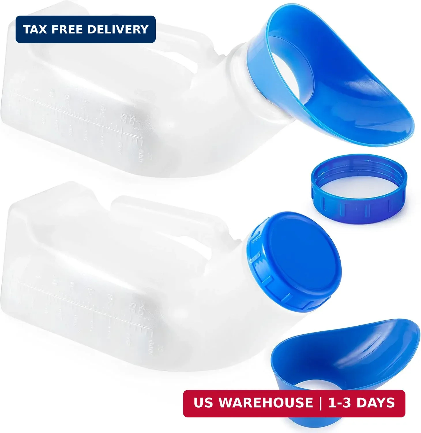 Unisex Urinal Bottle (2 Pack) – Portable Urinal for Women & Men – Female Urinal