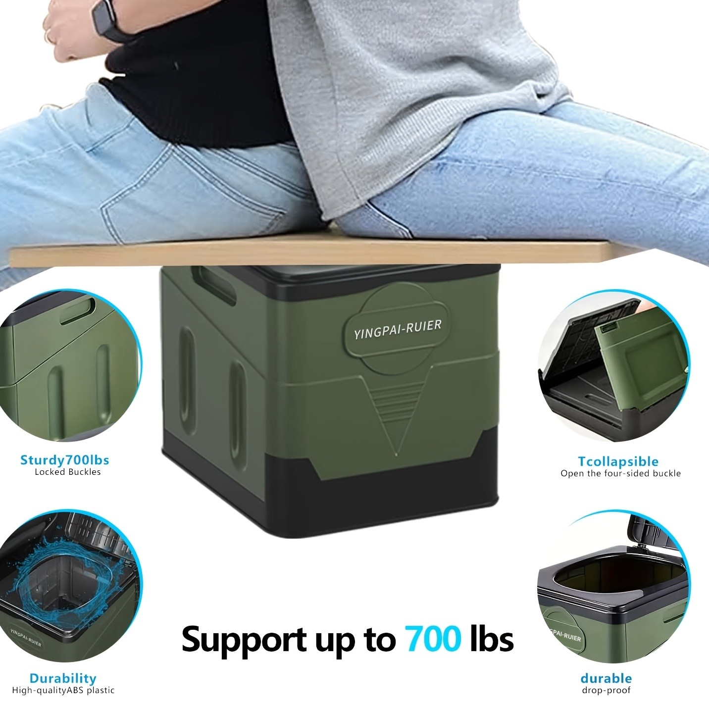Portable Toilet for Adults Camping RV Travel Truck Boat Emergency Grey