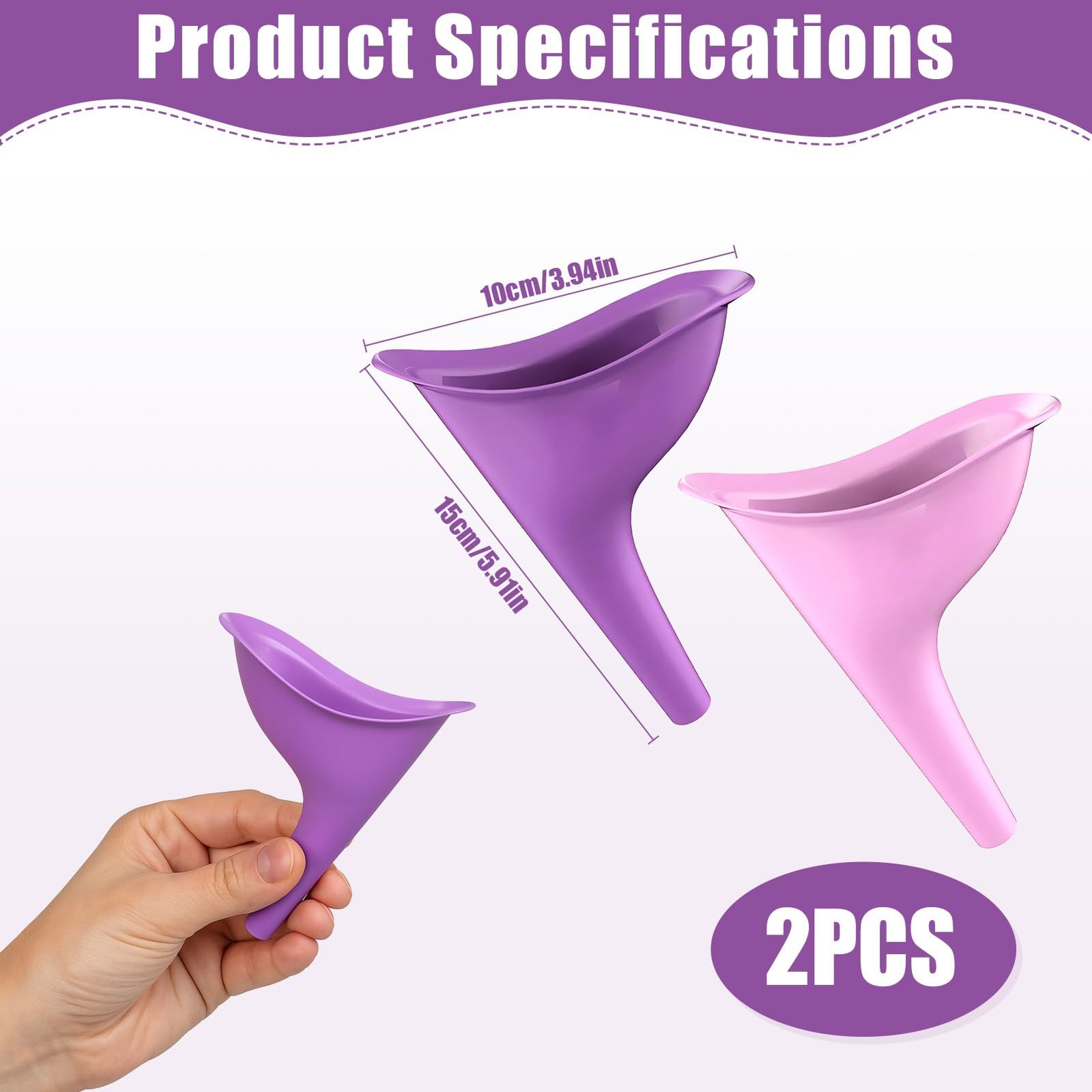 2pcs Urinella for Women, Pee Aid for Women Female Urinal Silicone Tr…