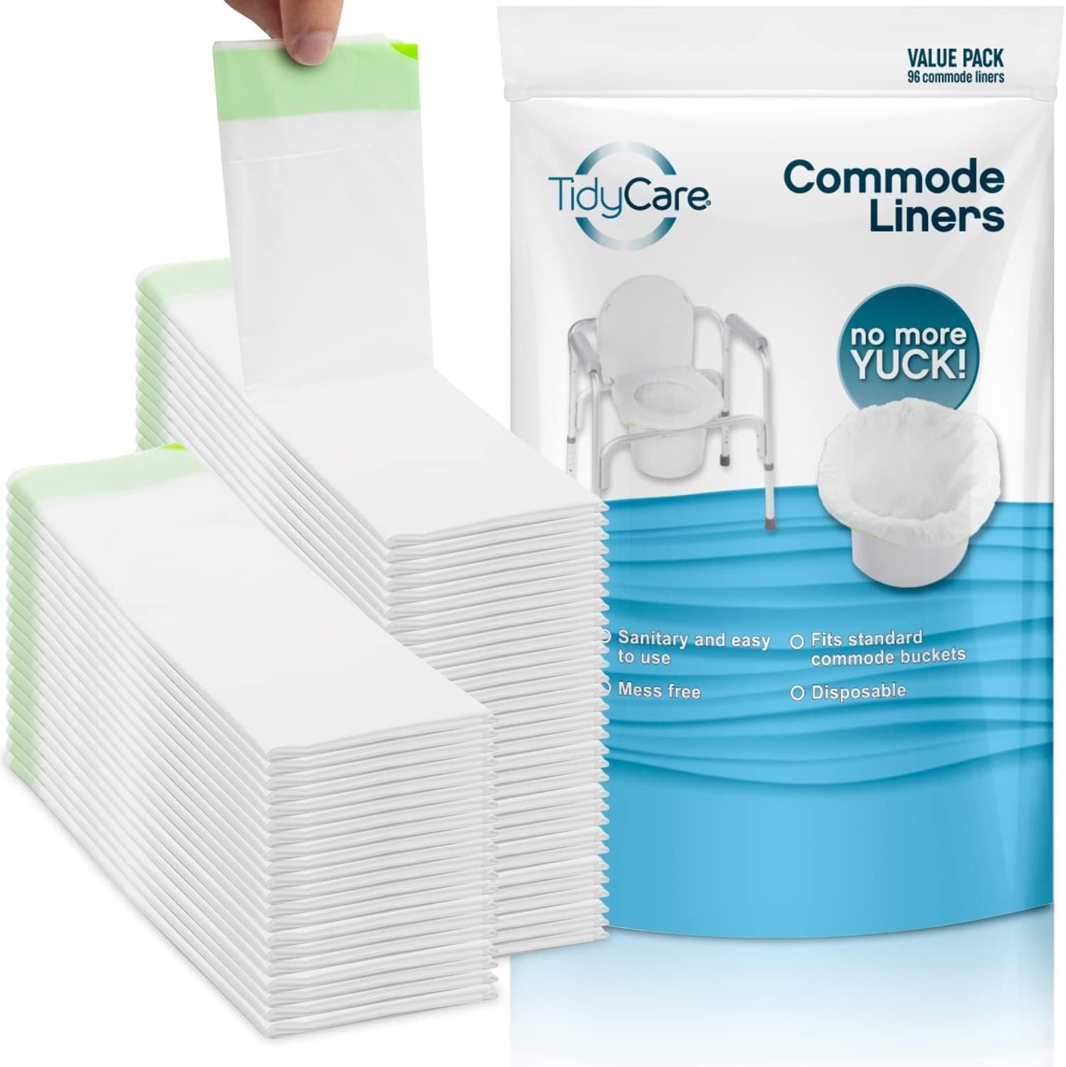 Value Pack of 96 Leak-Proof Commode Liners for Effortless Hygiene Management