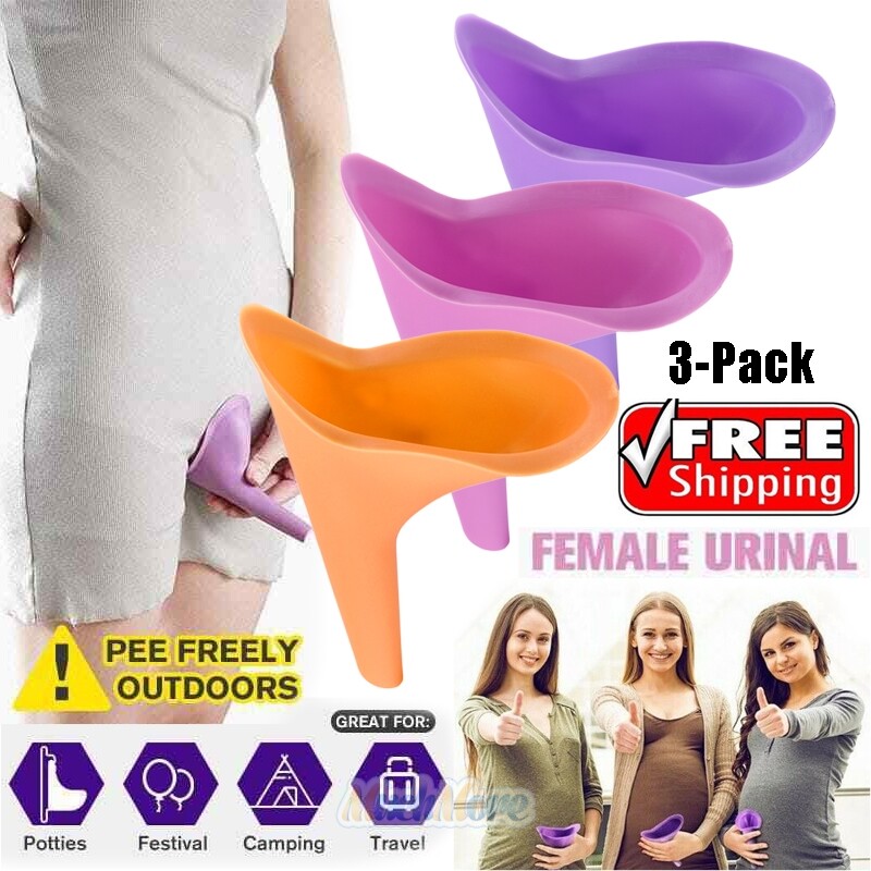 3xReusable Silicone Portable Urinal Women Female Travel Camping Stand Pee Device