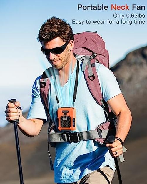 Cooling Waist Fan w/Steel Clip and Silicone Sleeve, Under Shirt Fan Clip On,