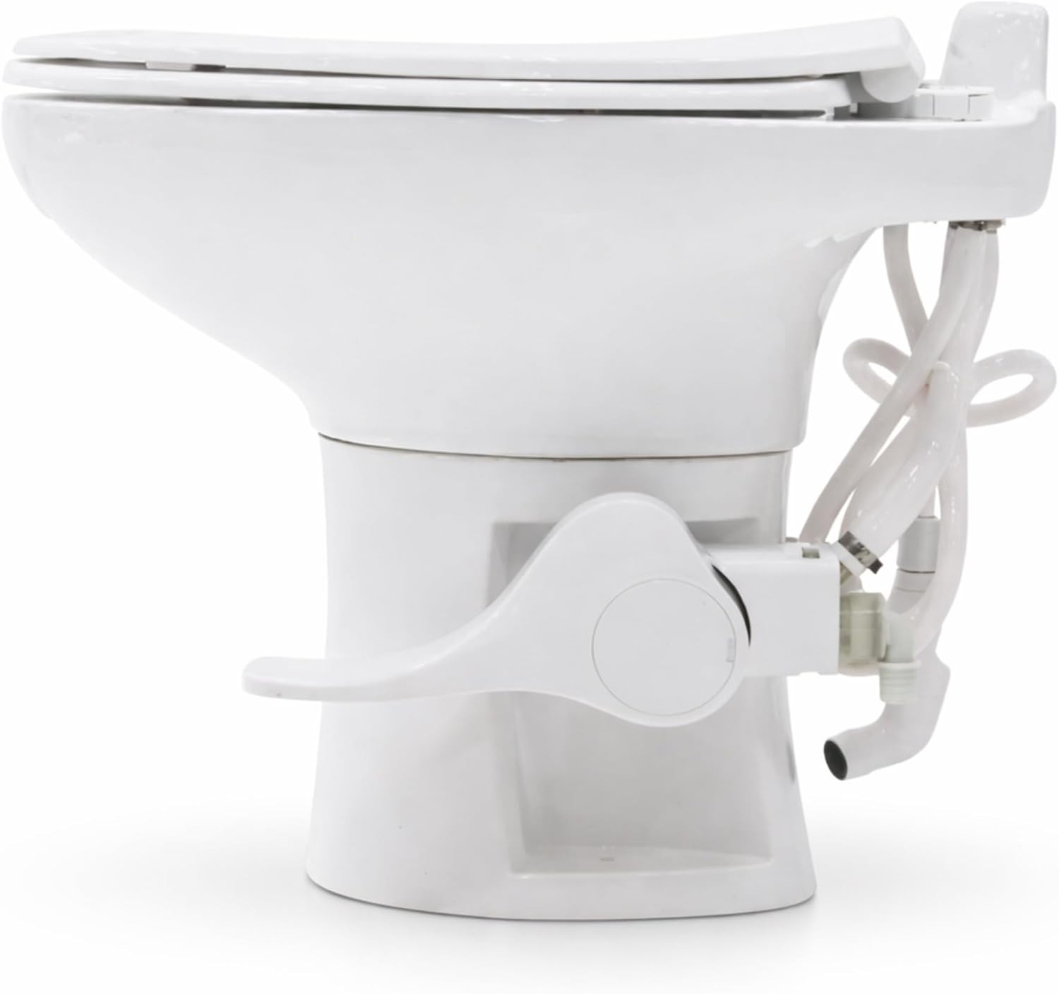 SEAFLO Porcelain RV Toilet Elongated 19 Inch Sprayer Attachment