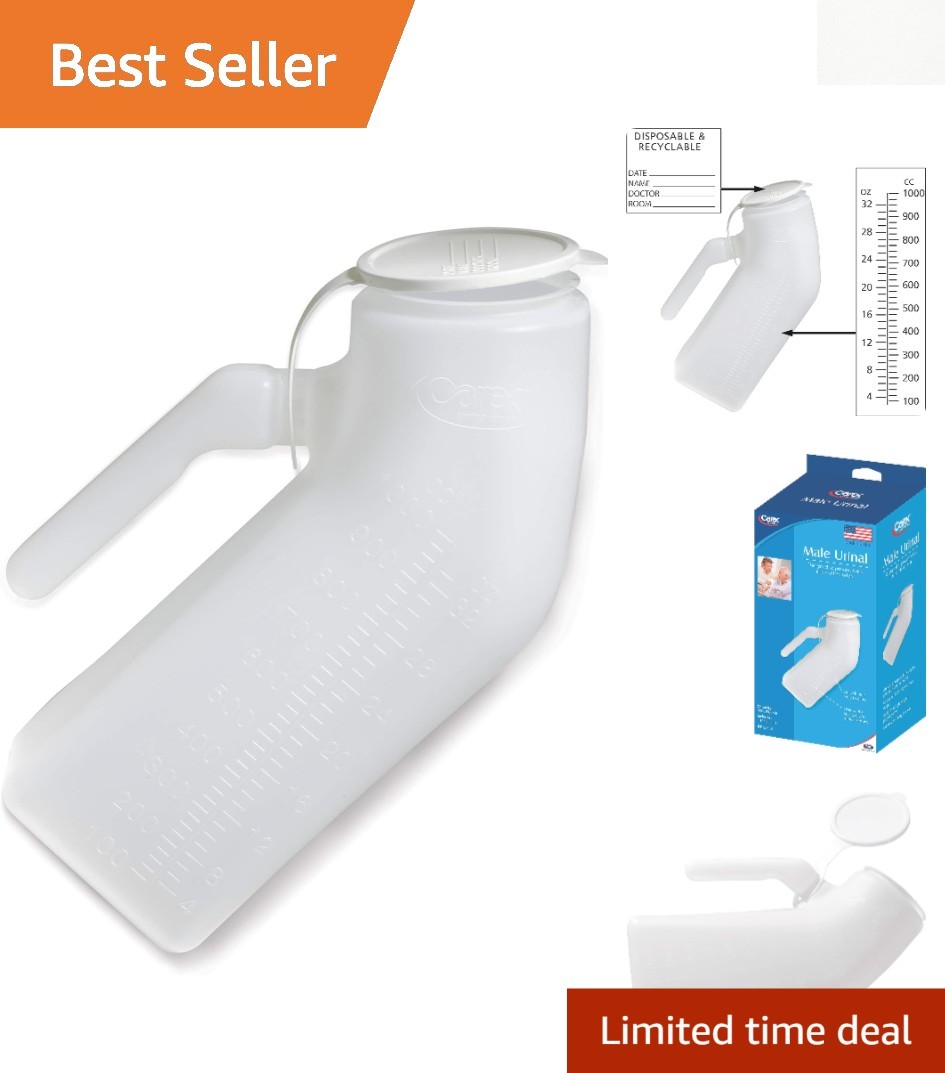 Travel Urinal for Men: Ultimate 32-Ounce Spill Proof Solution in Opaque Plastic