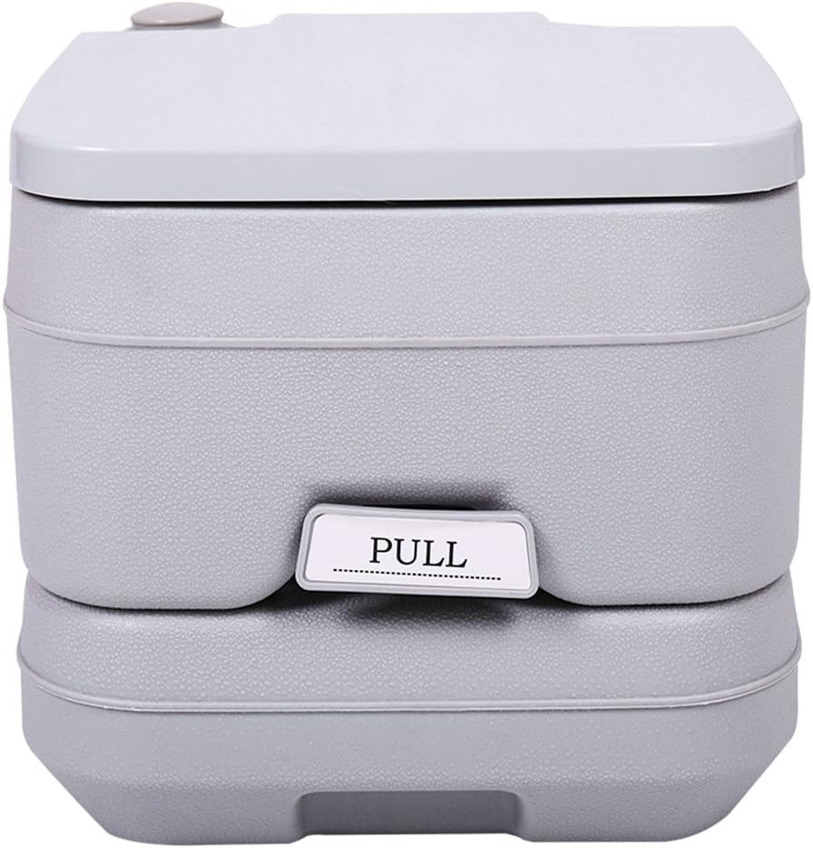Portable 2.6 Gallon Outdoor Toilet for RV, Camping, Boating – Leak-Proof Grey
