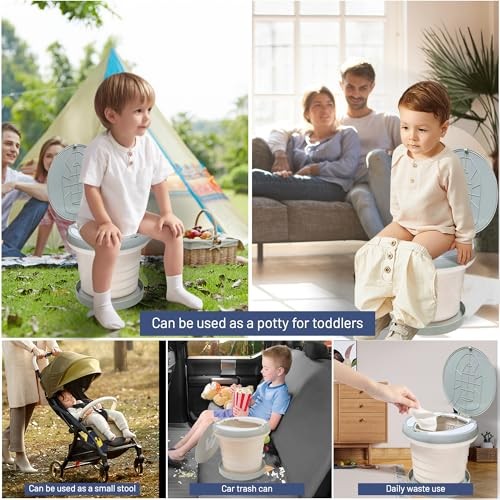 Travel Potty for Toddler, Portable and Foldable Toilet, Apply to Large Gray
