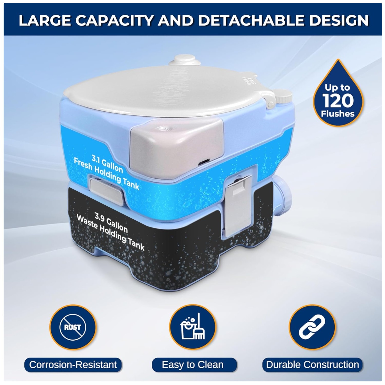 Portable Camping Toilet with Phone Holder