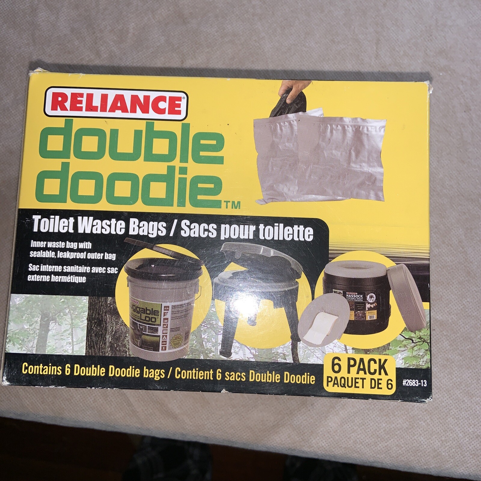 Reliance 268313 2L Double Doodie Toilet Waste Bag, Pack of 6