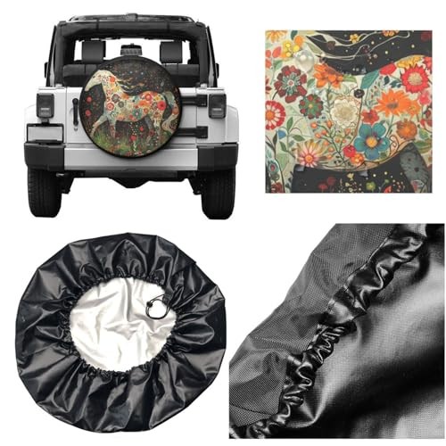 Spare Tire Cover for Rv SUV Trailer Camper- 15 inch Scandinavian Horse