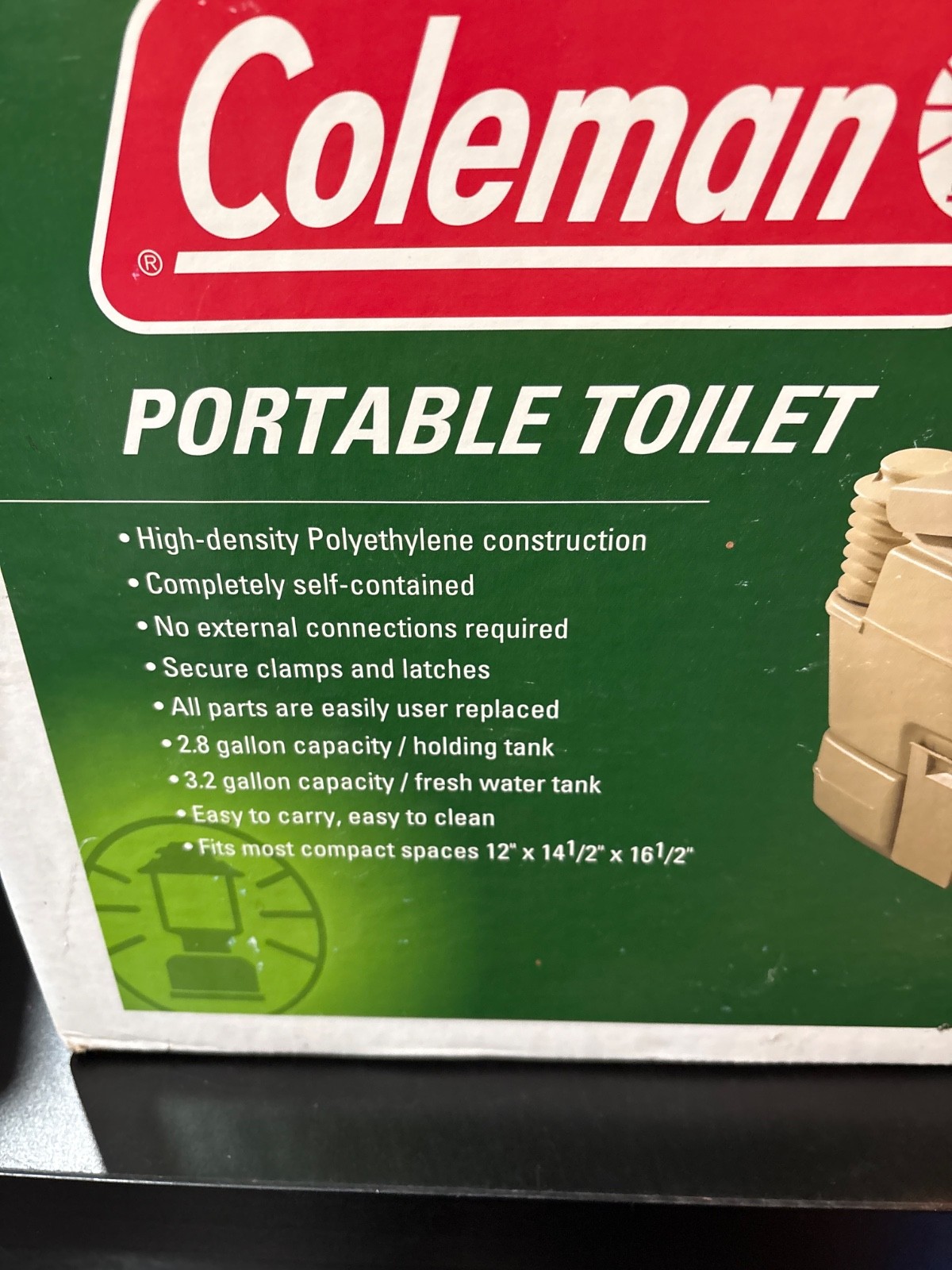 Coleman Portable Flush Toilet 3.2 Gallon Camping Gear 827-802T