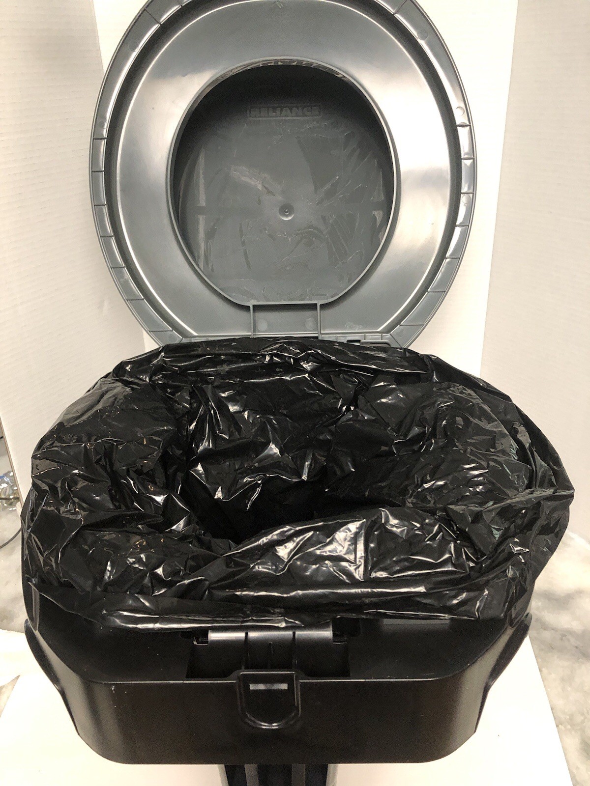 Reliance FOLD-to-GO Folding Portable Camping, RV Toilet With One Bag & Gloves