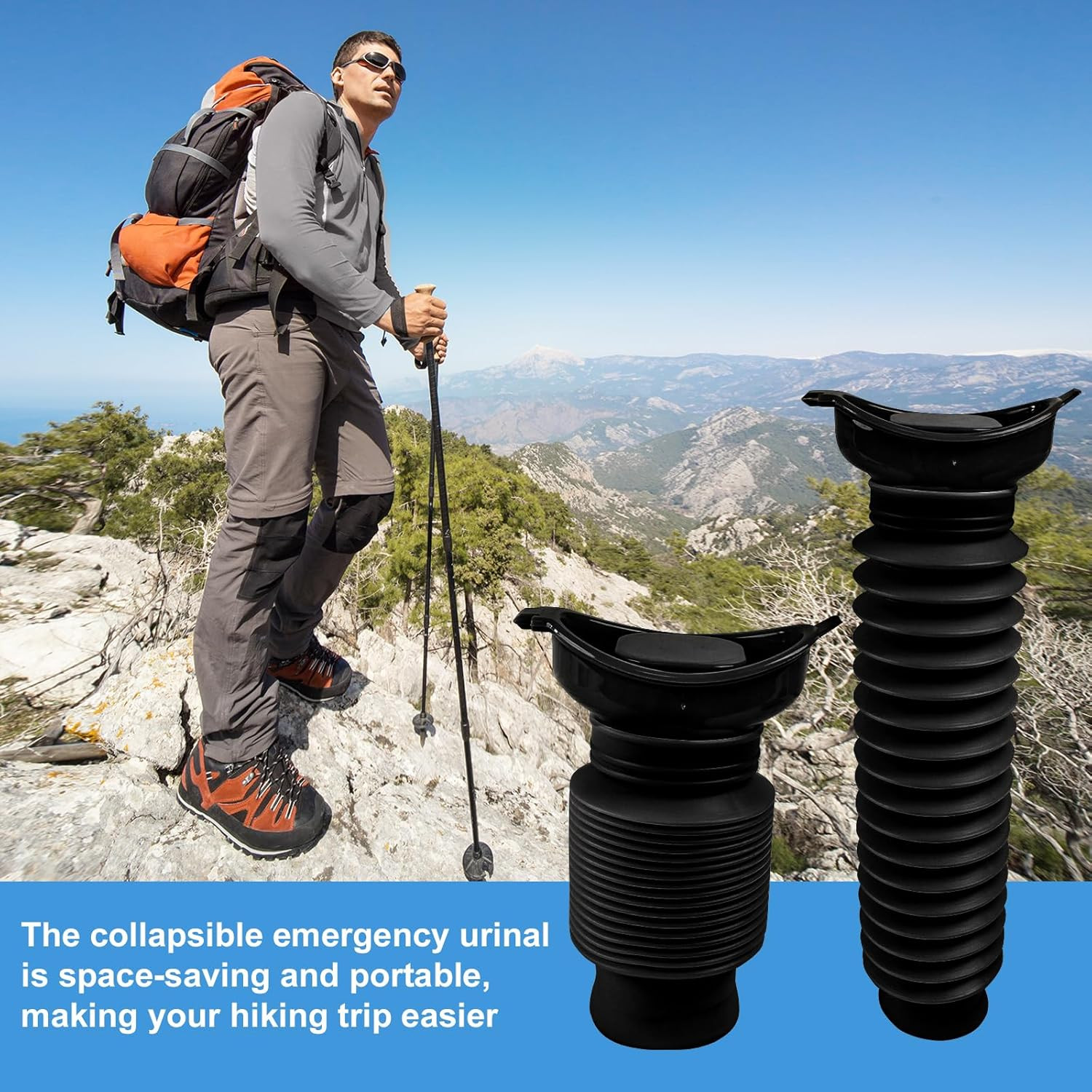 Pee Bottles for Men, Collapsible Urine Bottle 750ML, Portable Urinal for Women,