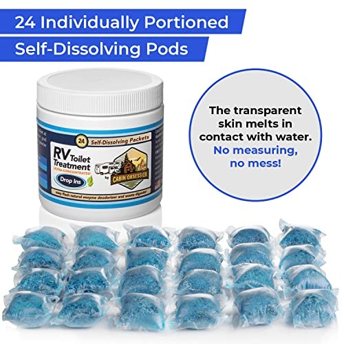 RV Toilet Treatment Drop Ins – 24 Easy Flush Self 24 Count (Pack of 1)