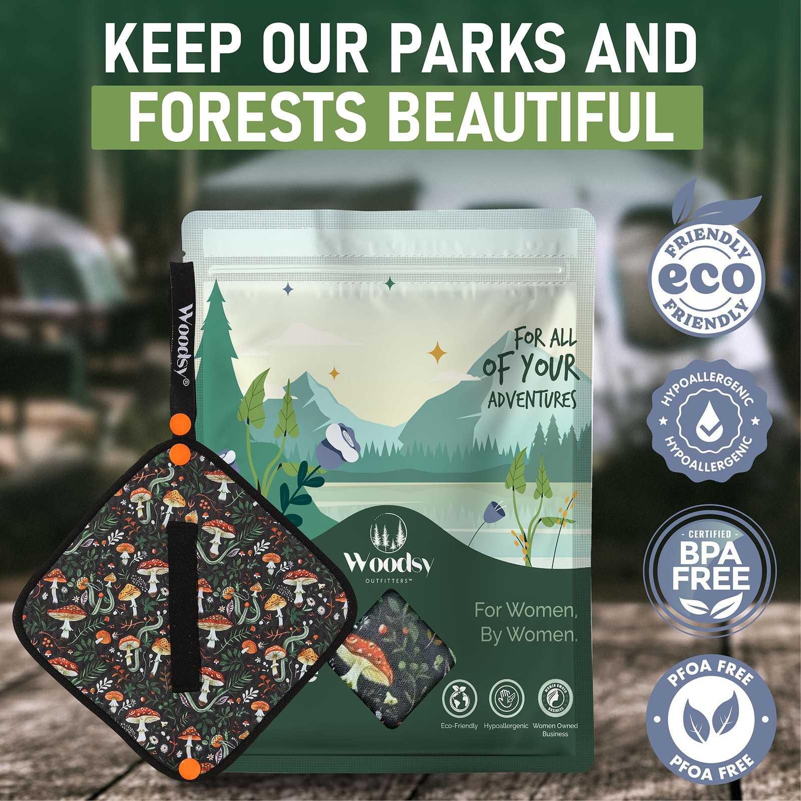 Reusable Pee Cloth for Women Silver Infused, EcoFriendly Wipe for Camping &