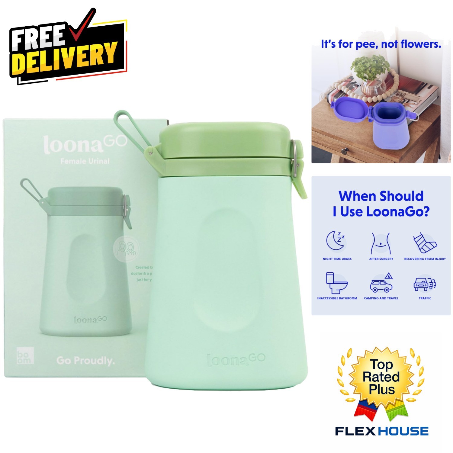Comfortable LoonaGo Female Urinal – Portable Pee Bottle for Travel and Recovery
