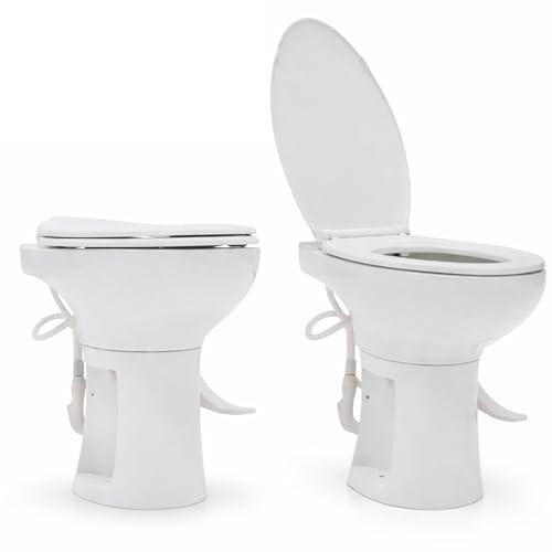 SEAFLO Porcelain RV Toilet Elongated 19 Inch Sprayer Attachment