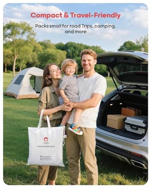 Lightweight Blow Up Kids Air Mattress with Hand Pump – Indoor & A-khaki Gray