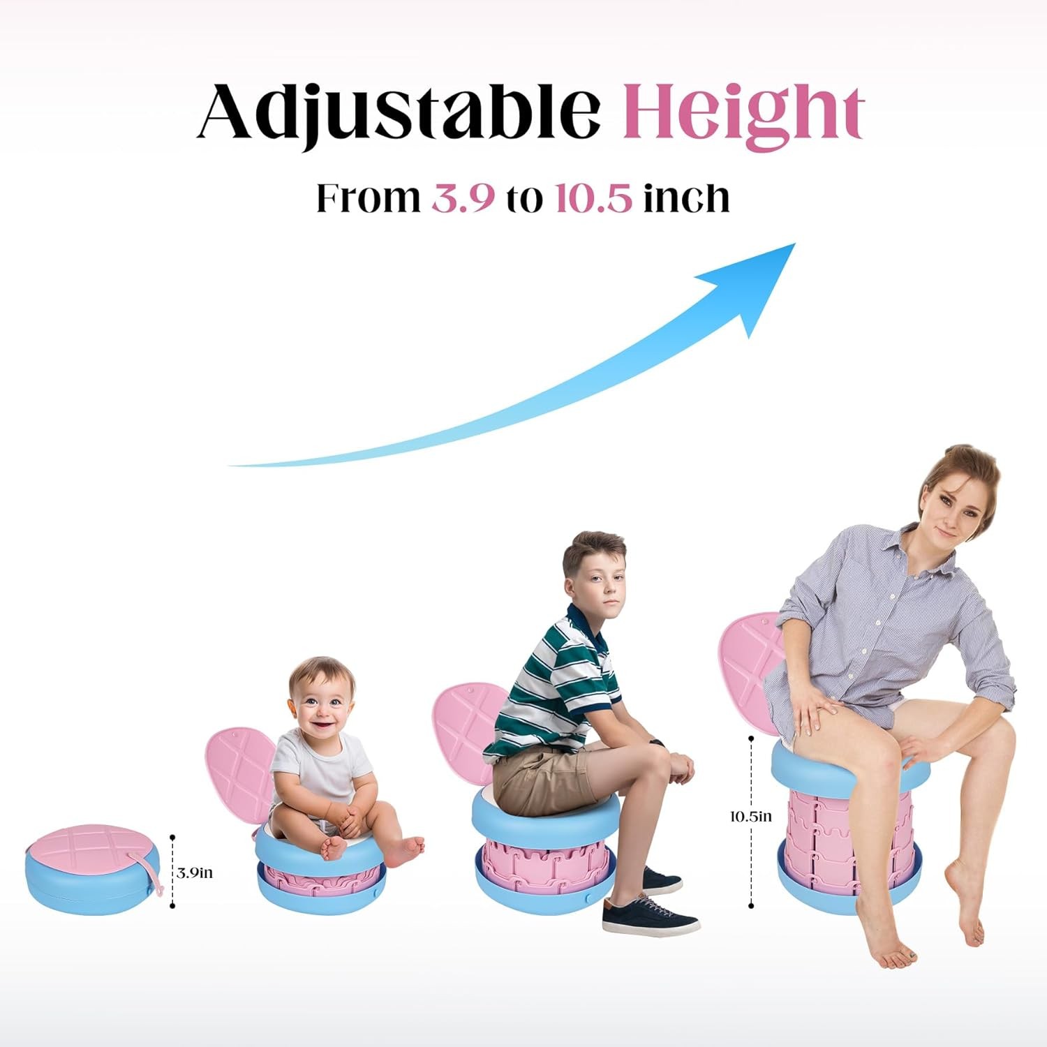 Foldable Portable Camping Toilet Adjustable Travel Potty