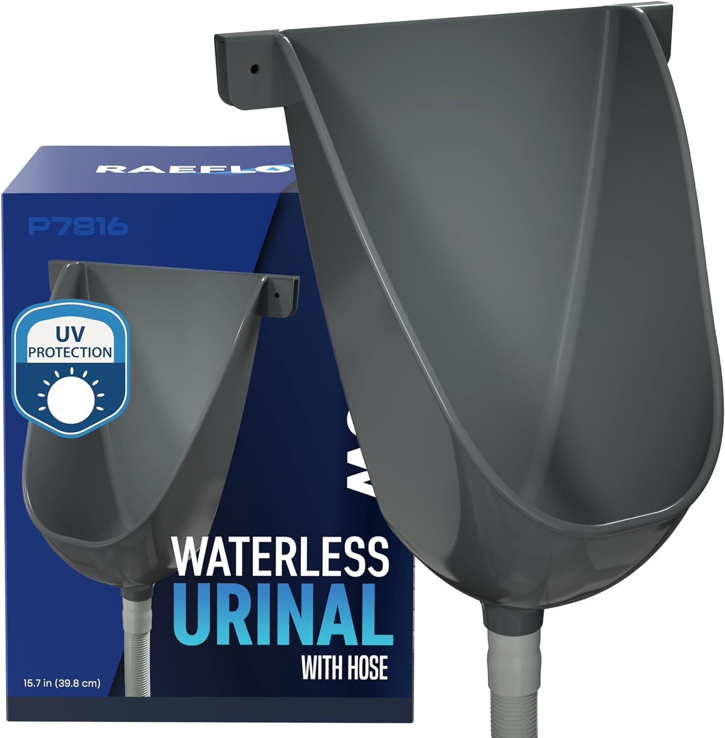 Outdoor Waterless Urinal With Hose Mens Outside Garage Toilet Bathroom Plastic