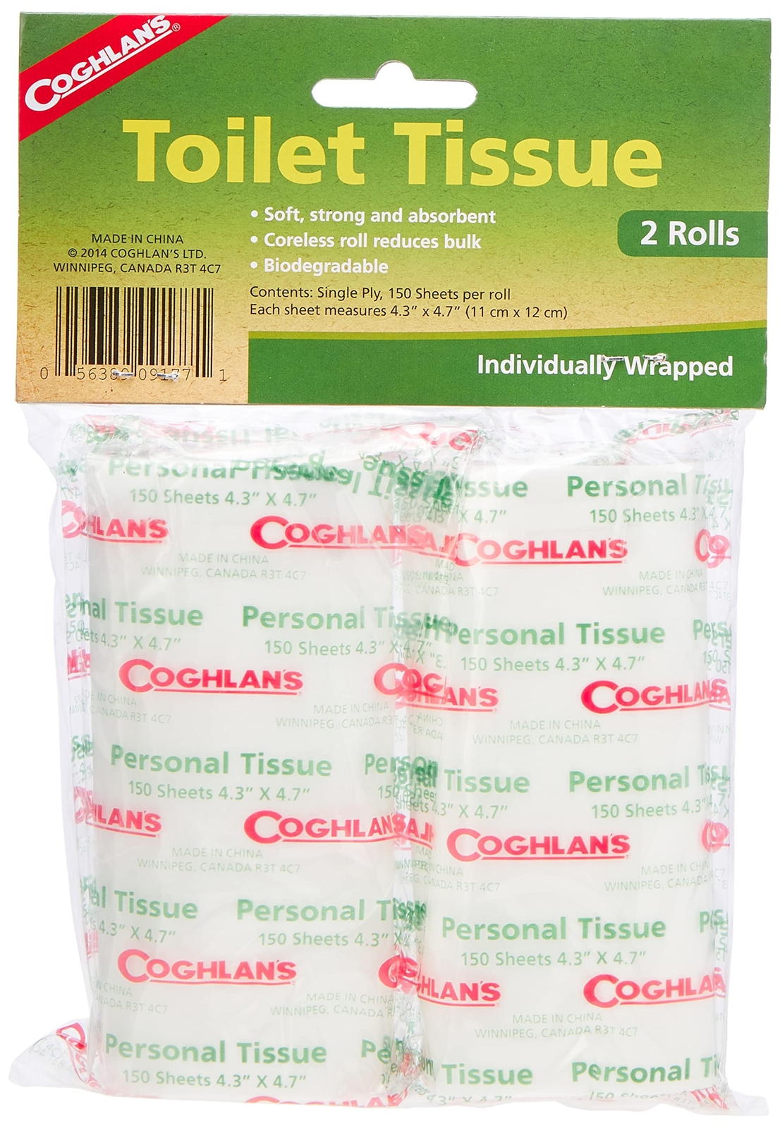Coghlan’s Packable Camp Toilet Tissue 1 Count (Pack of 2)