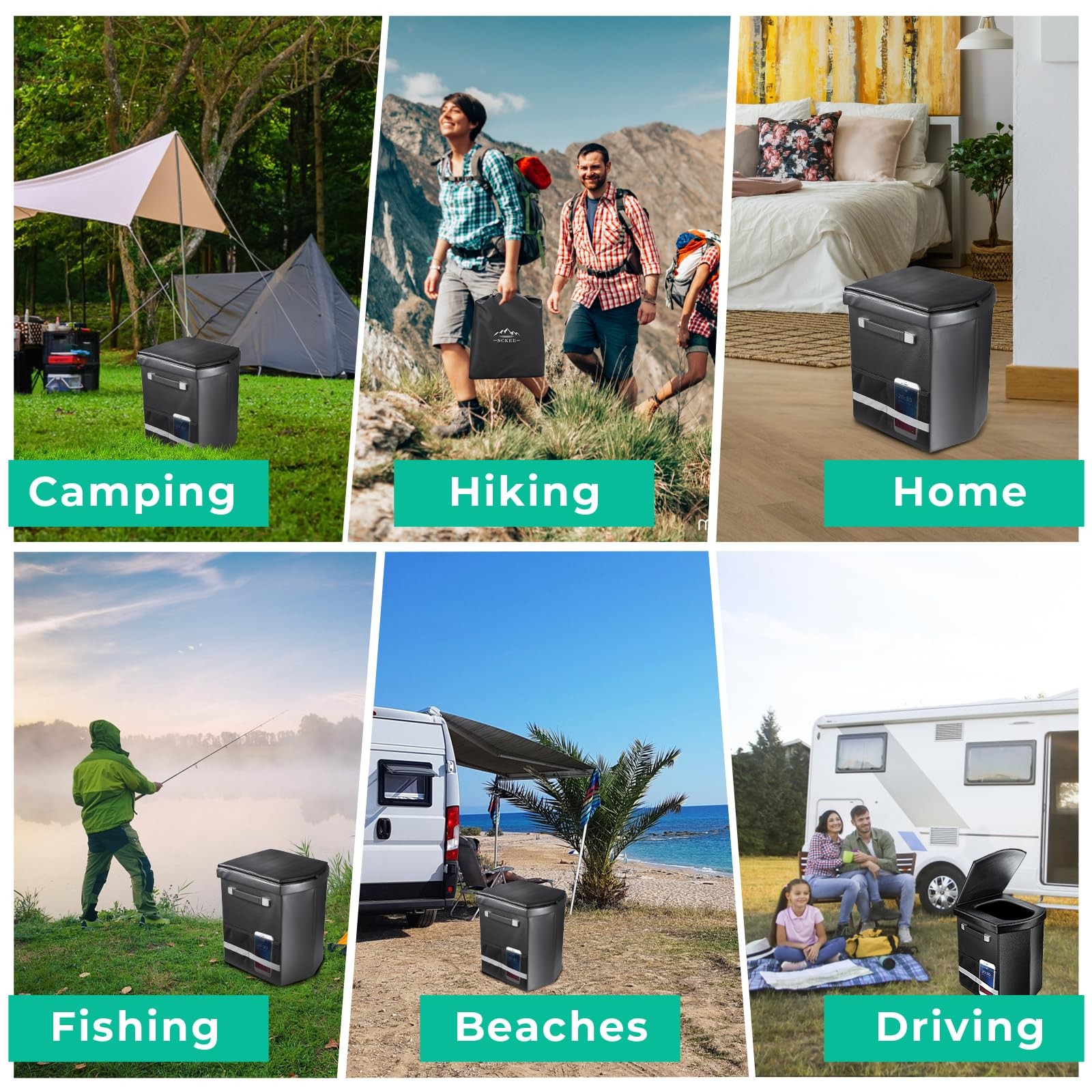 2026 Upgraded XL Portable Toilet for Adults,Tall Camping Toilet with Lid and …