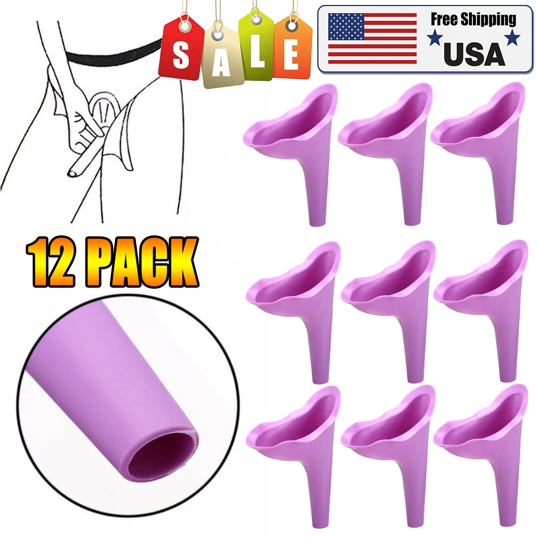 12PCS Female Ladies Portable Urinal Urine Funnel Camping Travel Toilet Women USA