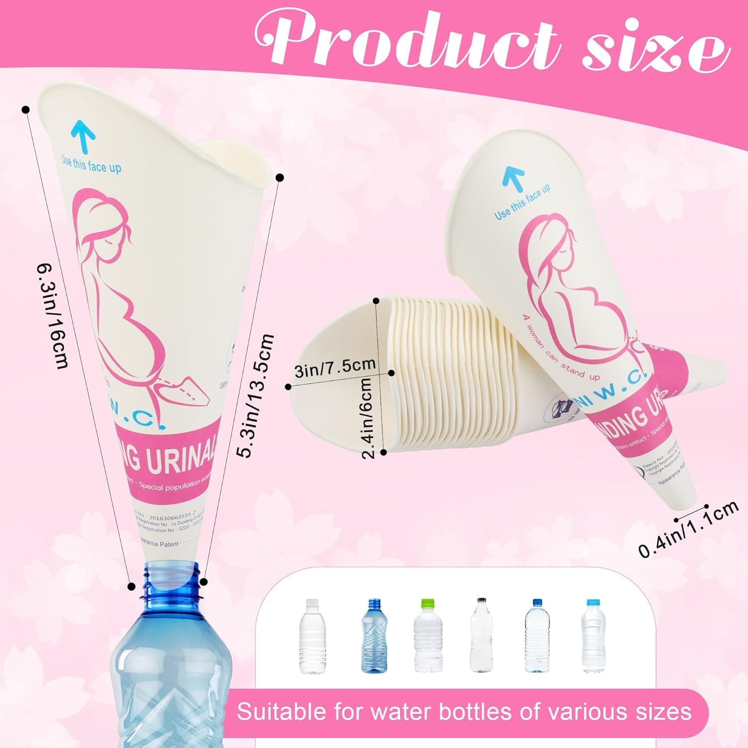 20-Pack Portable Disposable Urinal Cups for Women – Perfect for Camping & Hiking