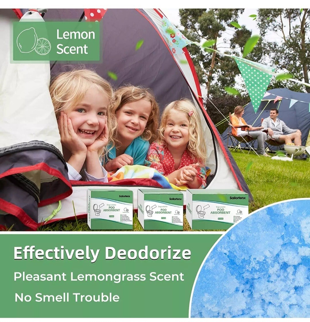 Poo Absorbent for Portable Toilet, Camping Toilet Chemicals, Eco Degradable Abs